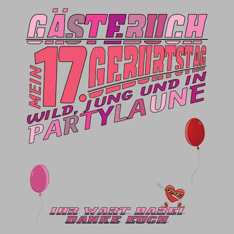 17. Geburtstag Mädchen & Junge Gästebuch