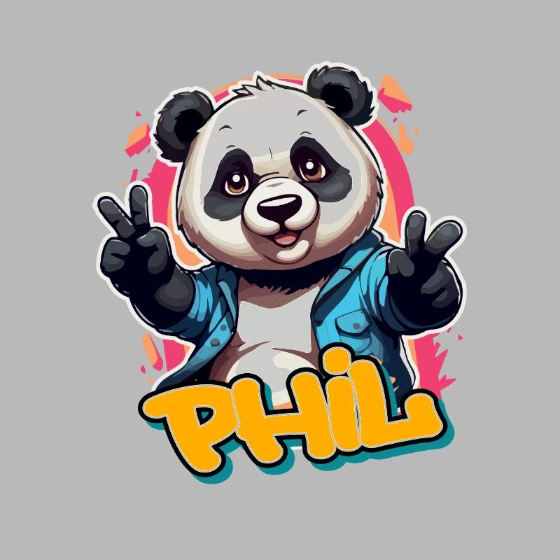 PHIL - Beau nom de garçon avec Cool Panda