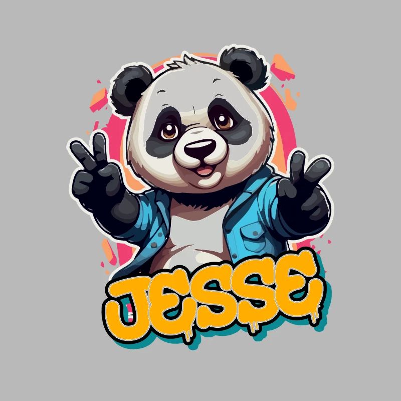 JESSE - Beau nom de garçon avec Cool Panda