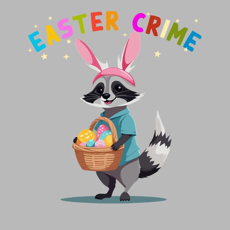 Funny Cute Raccoon Easter Eggs Design