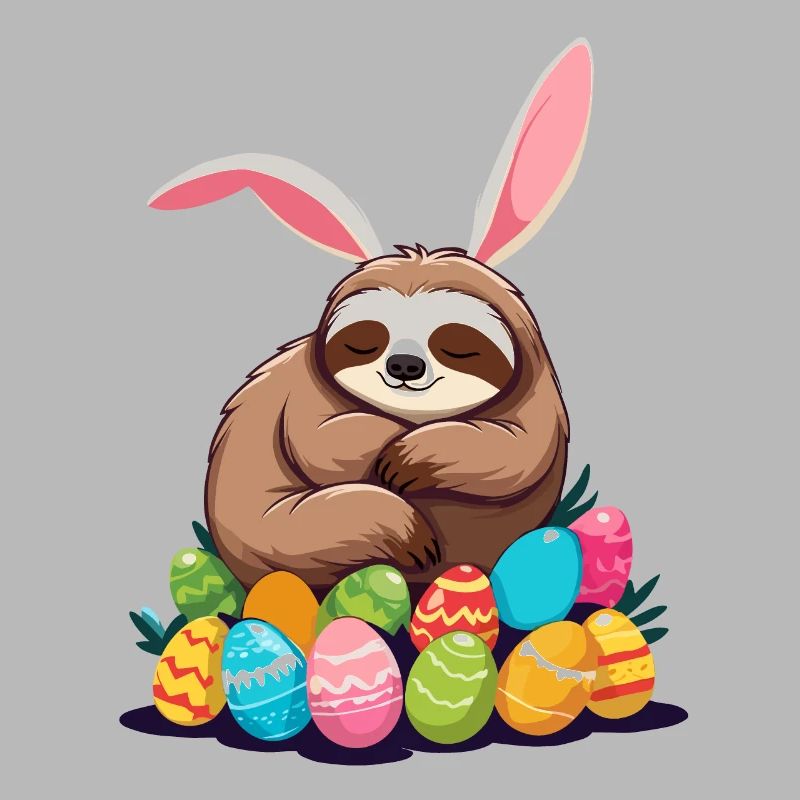 Funny Sloth Easter Bunny Iconic Easter