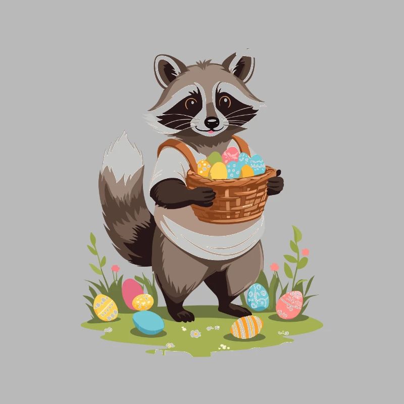 Funny Raccoon Eggs Thief Easter Saying