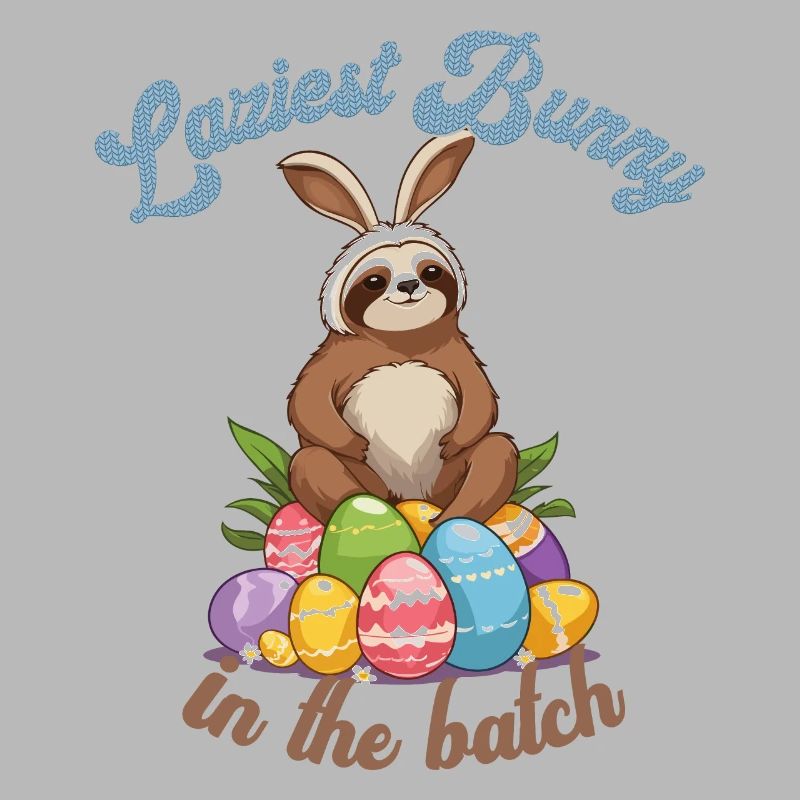 Funny Saying Sloth Easter Bunny Sweet Easter