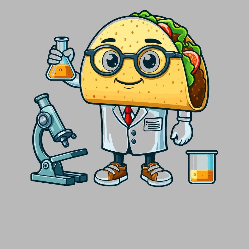 Drôle de scientifique tacos avec microscope