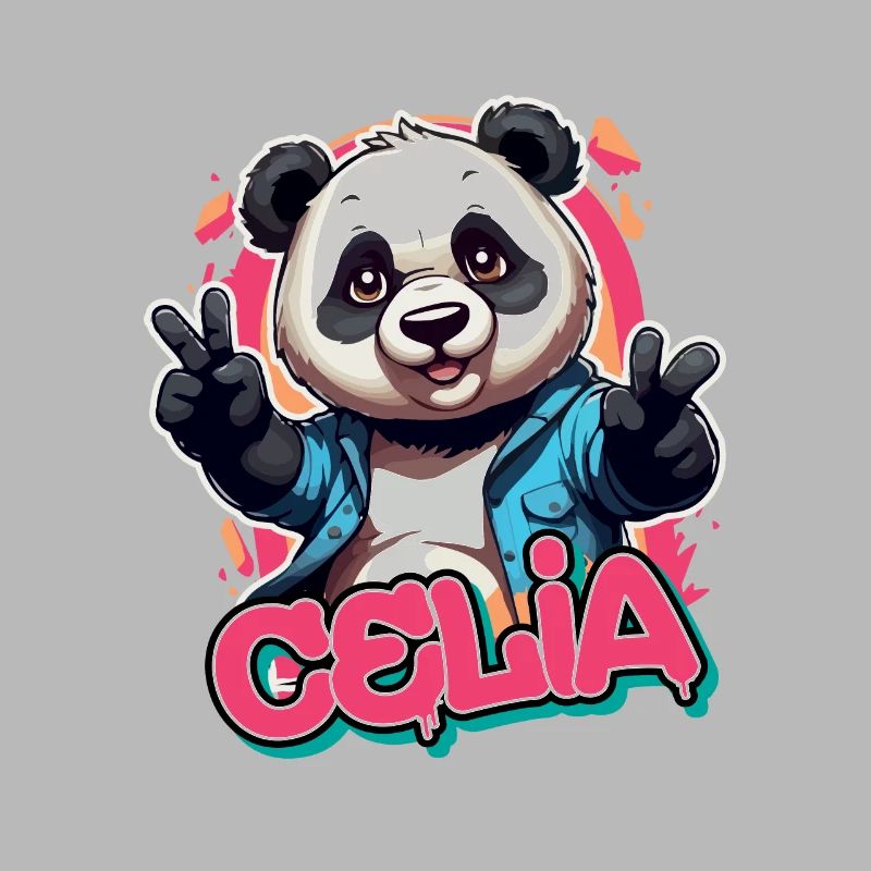 CELIA - Schöner Mädchen Name mit coolem Panda