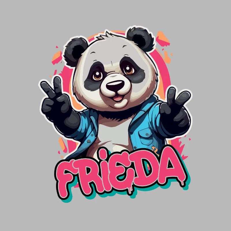 FRIEDA - Schöner Mädchen Name mit coolem Panda