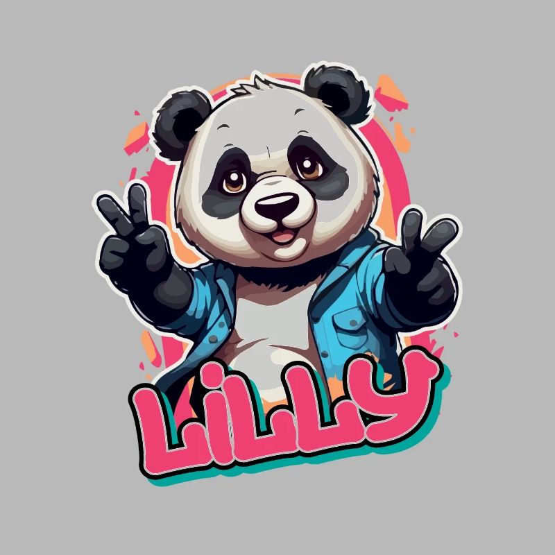 LILLY - Schöner Mädchen Name mit coolem Panda