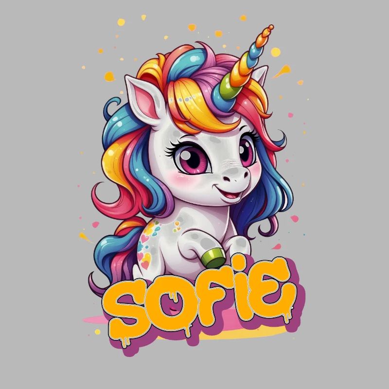 SOFIE - Schöner Mädchen Name mit süßem Einhorn