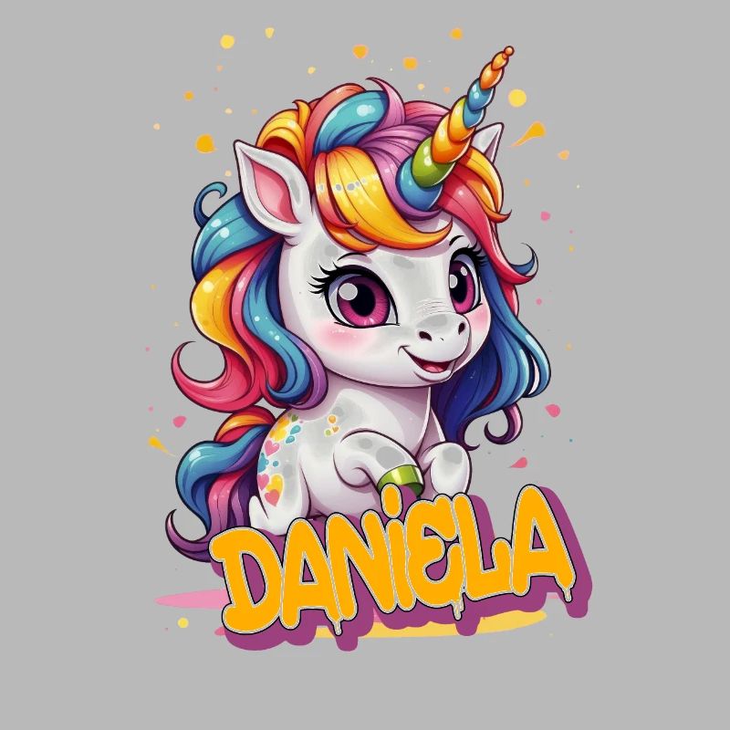 DANIELA - Schöner Mädchen Name mit süßem Einhorn