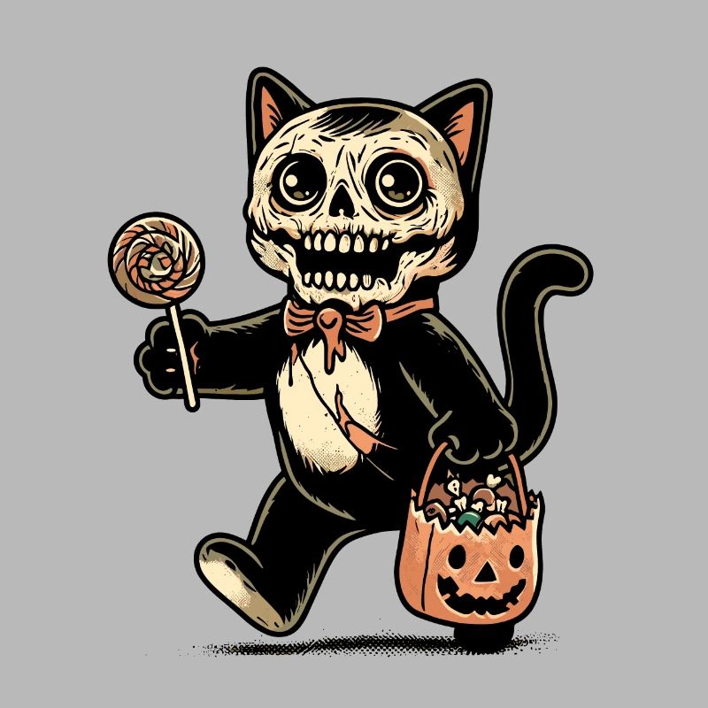 Gruselige Zombie Katze Süßes Oder Saures