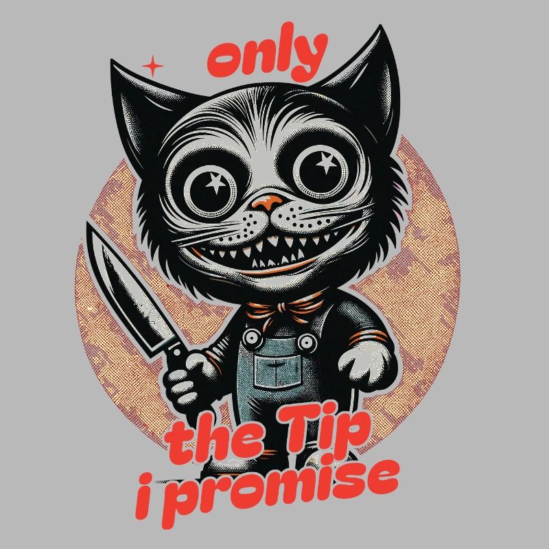 Lustiger Katzen Spruch only The Tip Psycho Katze