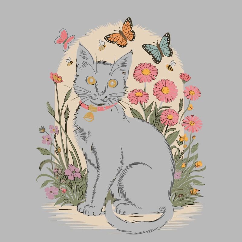 Cottagecore mit Schwarzer Katze und