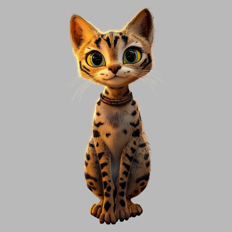Savannah Chat Chat Maman Mignon Serval Léopard Chats