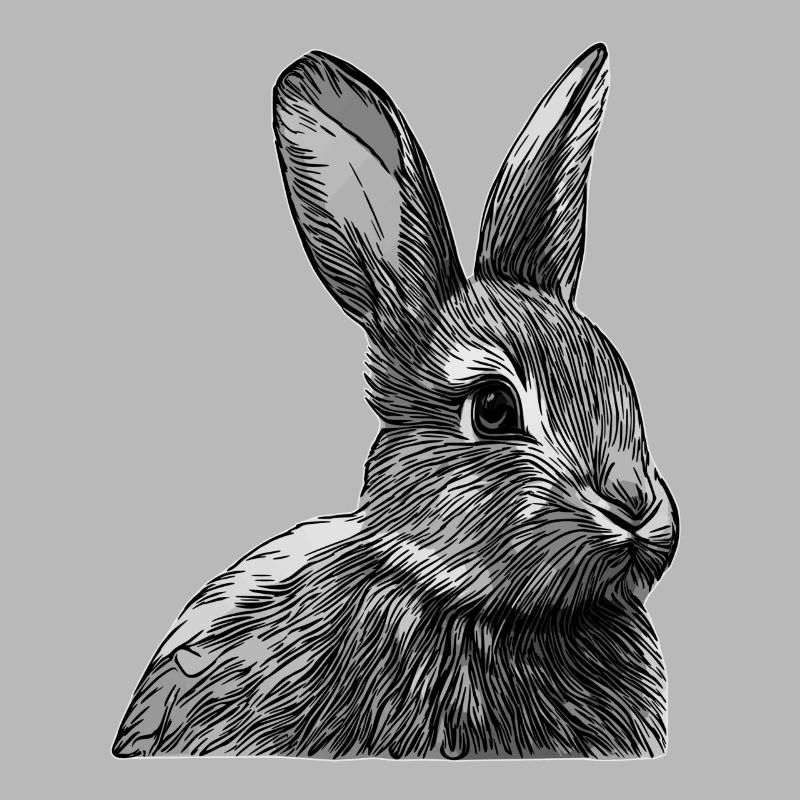 Graphique de conception d’animaux de visage de lapin gris
