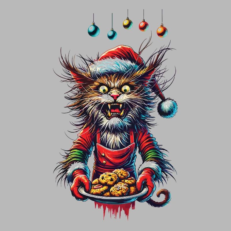 Chat de Noël avec des biscuits