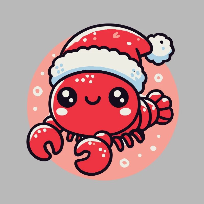 Fröhlicher Weihnachtskrebs Mit Mütze
