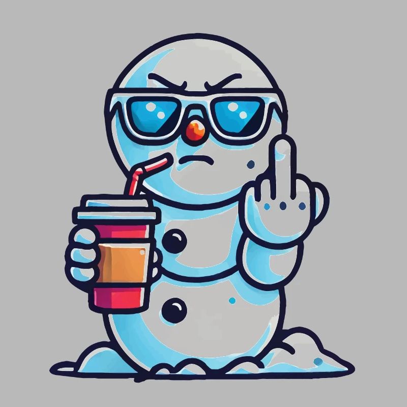 Cooler Schneemann Mit Statement