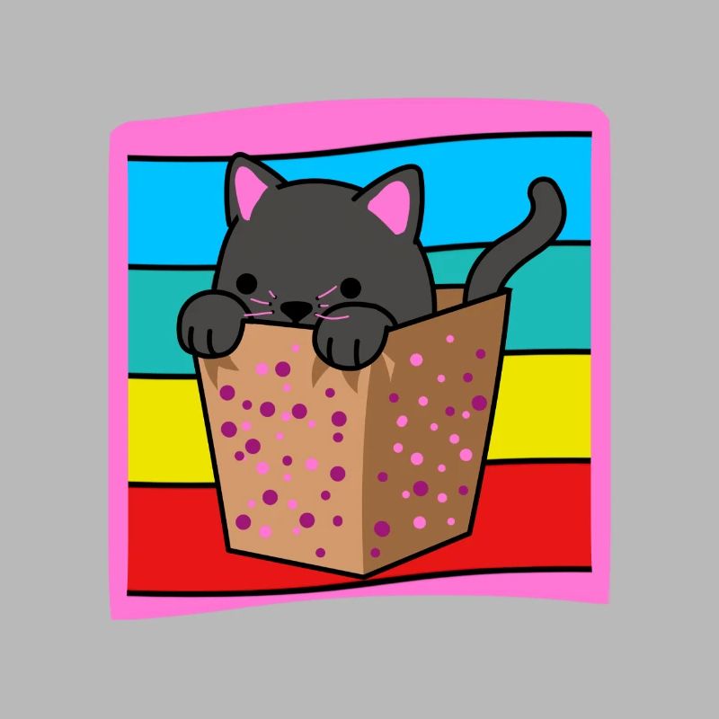 Chat dans une boîte