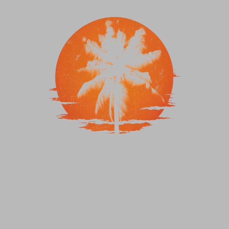 Distressed Sunset Palm Silhouette