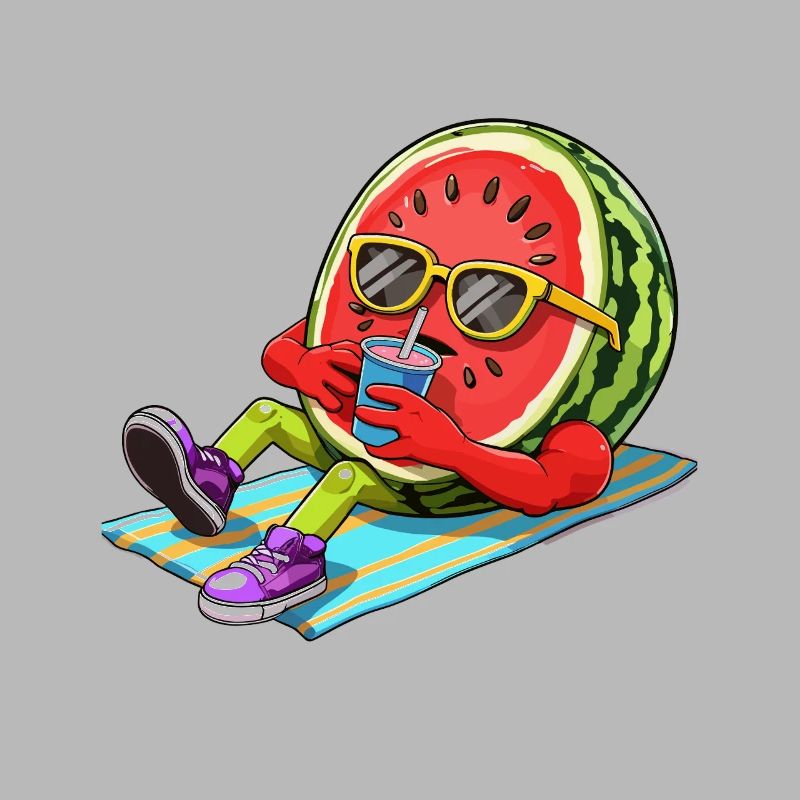 Relaxant pastèques illustration été