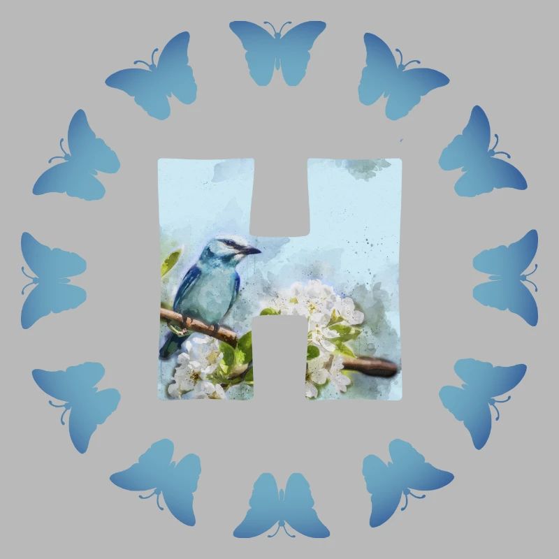blüten blauer vogel h