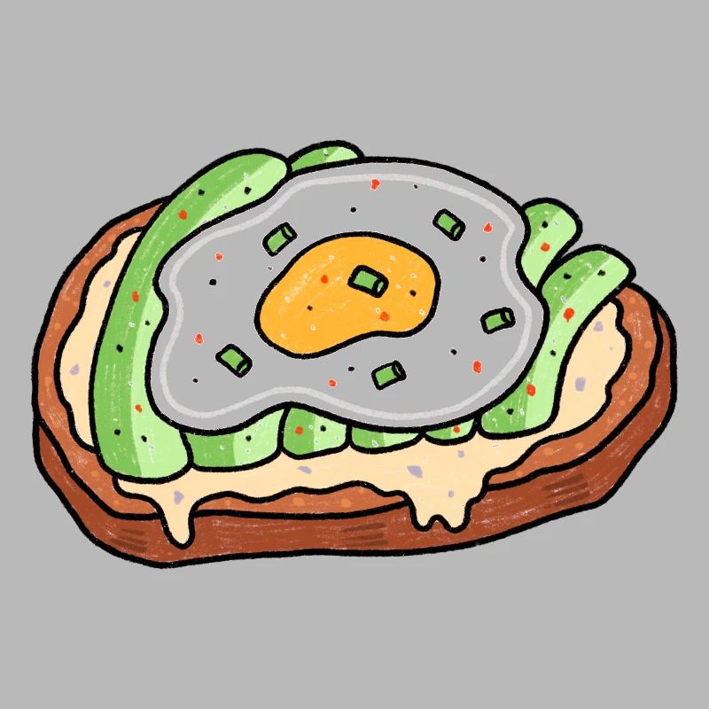 Avocado Fried Egg Bread Snack