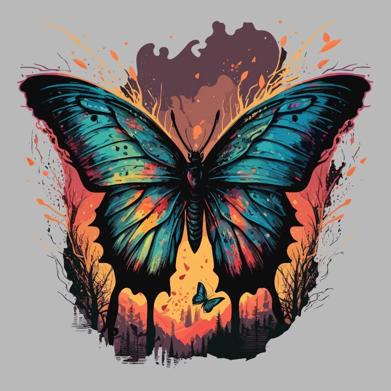 Coucher de soleil papillon