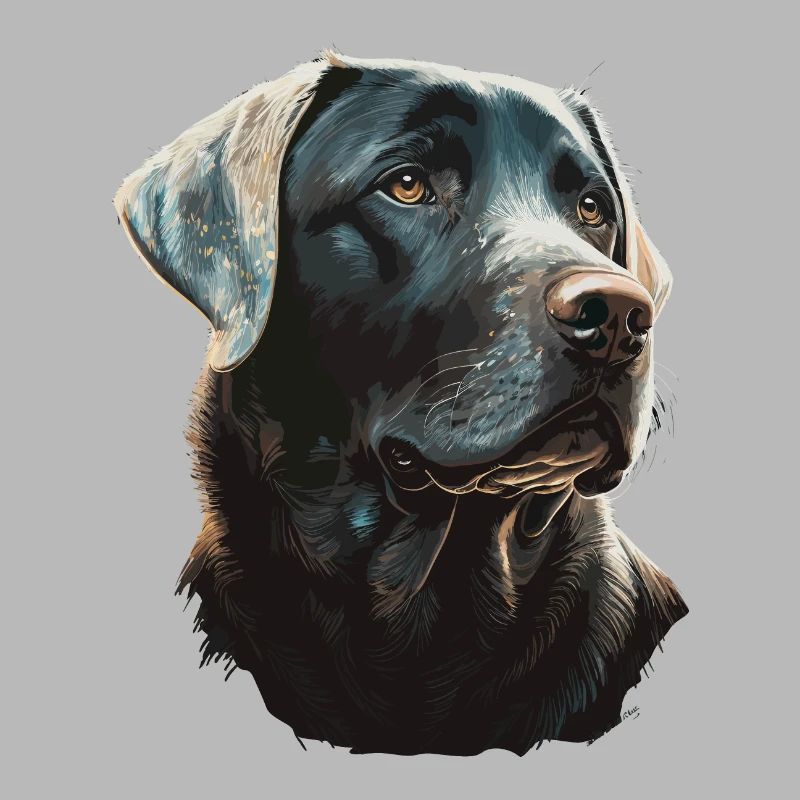 Labrador Retriever on Glowing lights