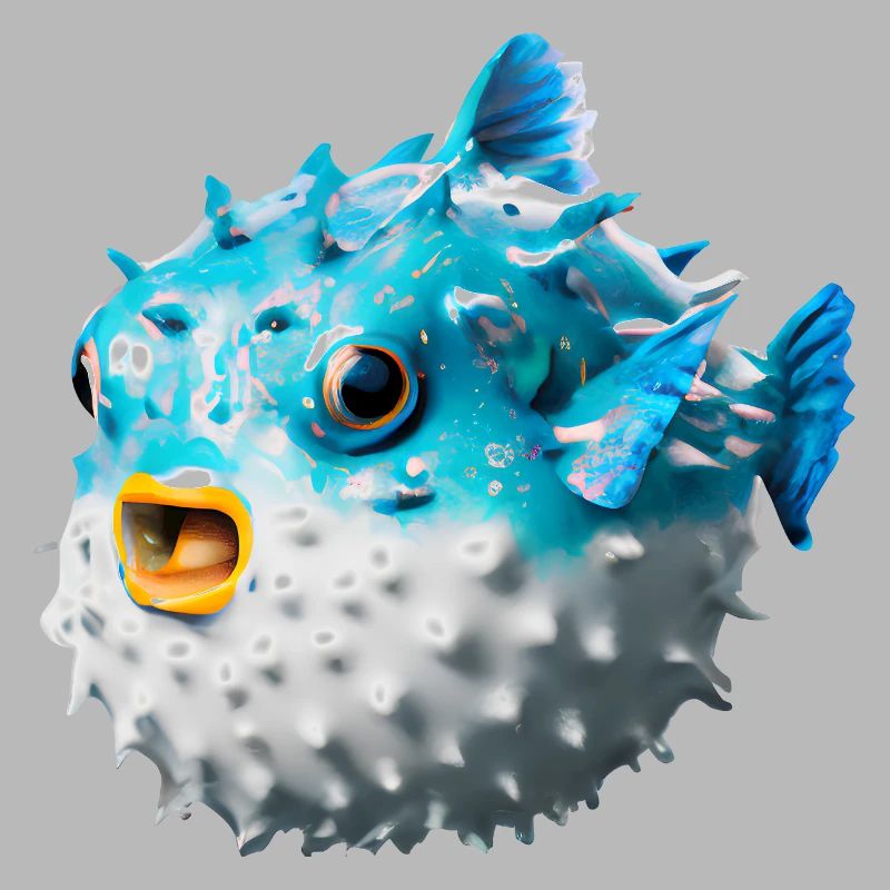Inflated puffer fish