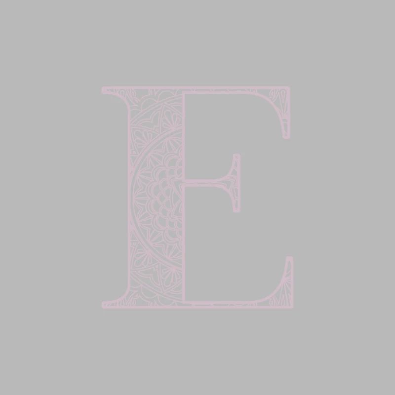 Mandala Monogram Initial in Dusky Pink - Letter E