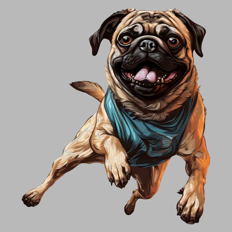 Pug on the move: running, sprinting, galloping