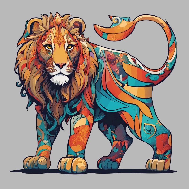 Colourful pattern Lion