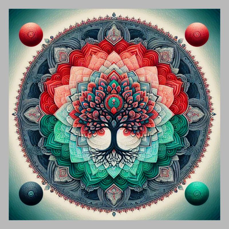 Mandala-Baum in leuchtenden Farben