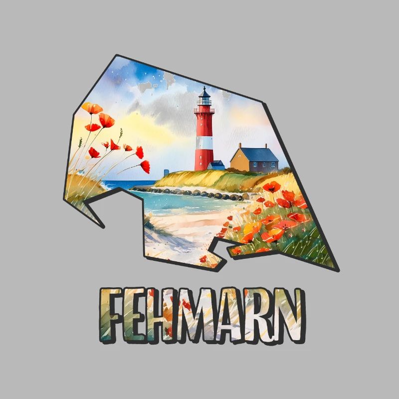 Watercolor Map Fehmarn