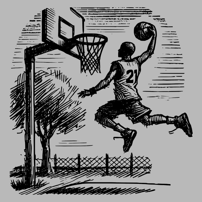 Basketball player dunk