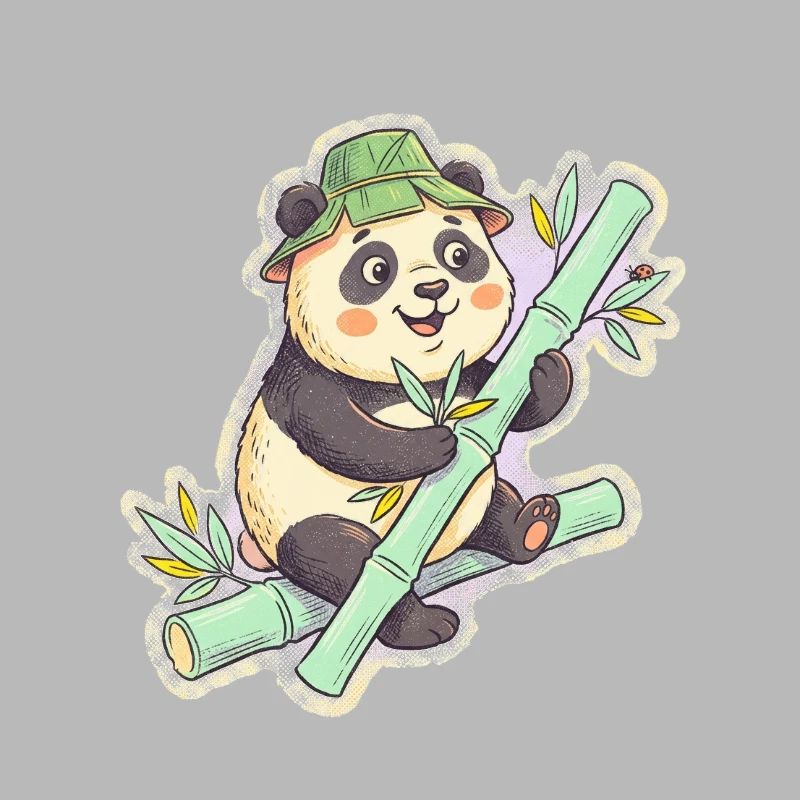 Panda on bamboo path