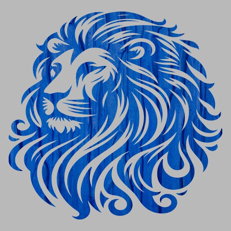 Blauer Löwe, durchbrochenes Gemälde. Der König der Tiere.