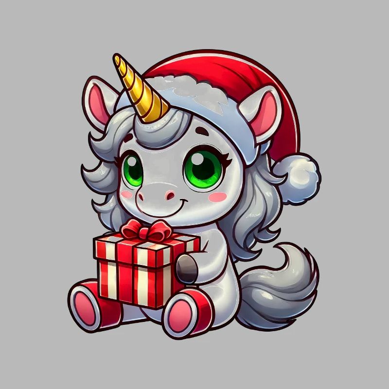Weihnachtsmann mit Weihnachts-Einhorn