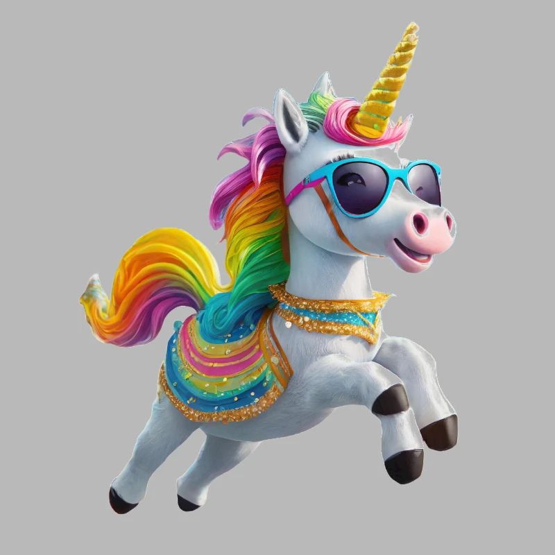 Cooles Einhorn mit Sonnenbrille Regenbogen