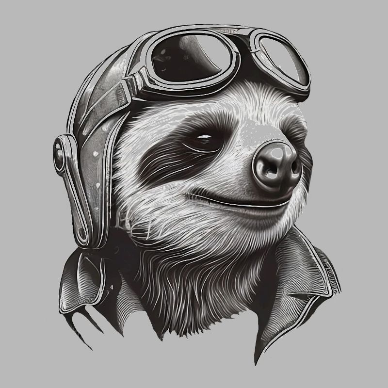 Sloth cool with aviator goggles