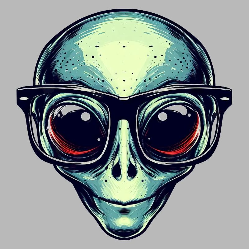 Nerdiges Alien mit Brille