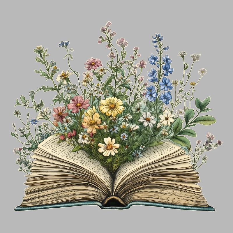 Buch mit Blumen