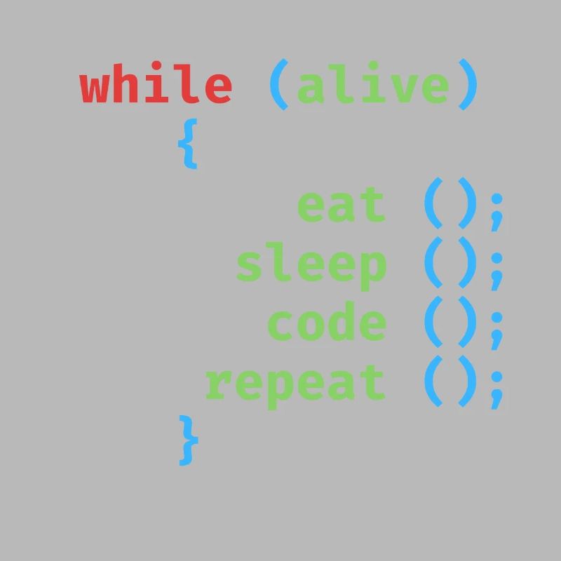 WHILE ALIVE EAT SLEEP CODE REPEAT