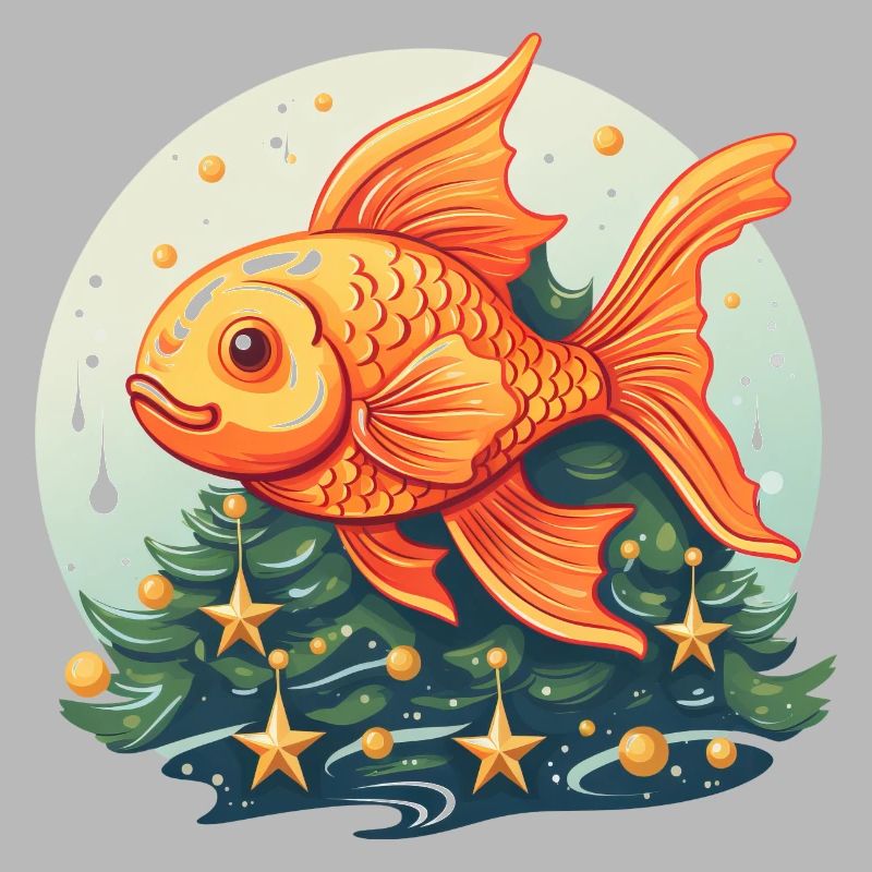 Weihnachtsbaum mit Goldfischen