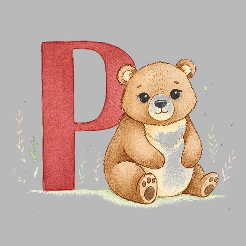 Bär mit Buchstabe P
