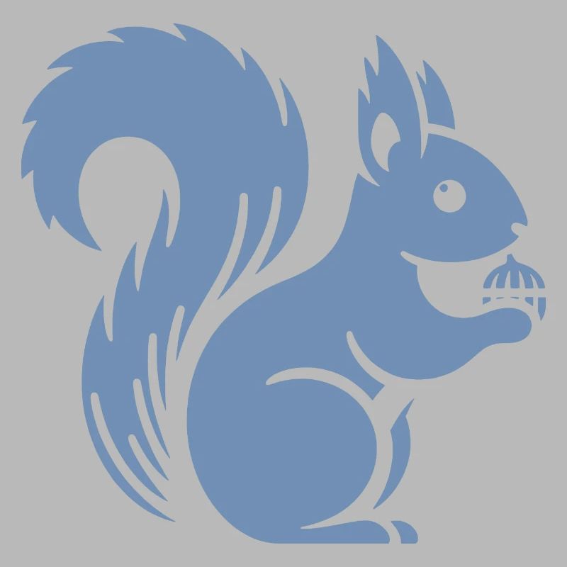 Minimalistische Eichhörnchen Silhouette mit Nuss