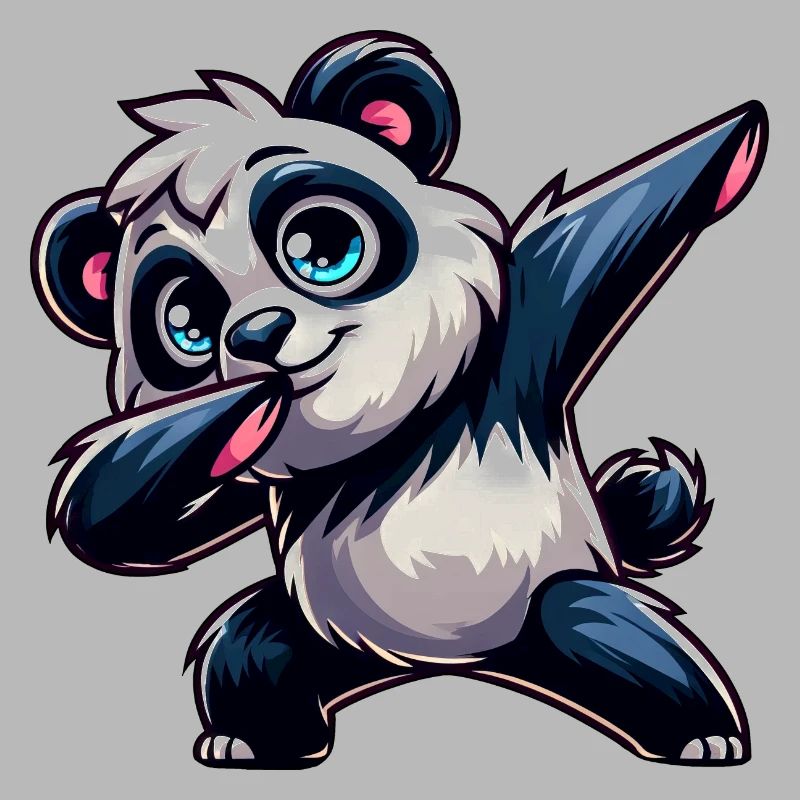 Cute Panda Makes Dab Cartoon