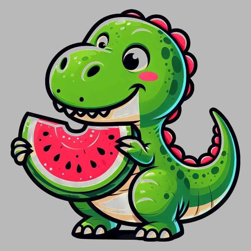 Crocodile avec pastèque fruité drôle
