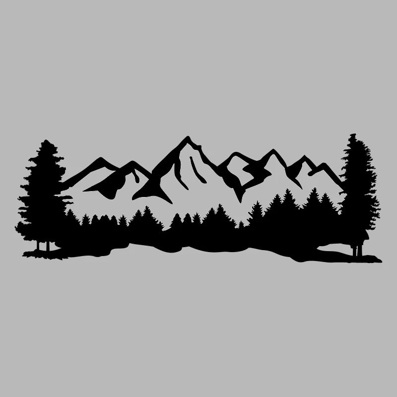 Mountains with snow, forest and trees