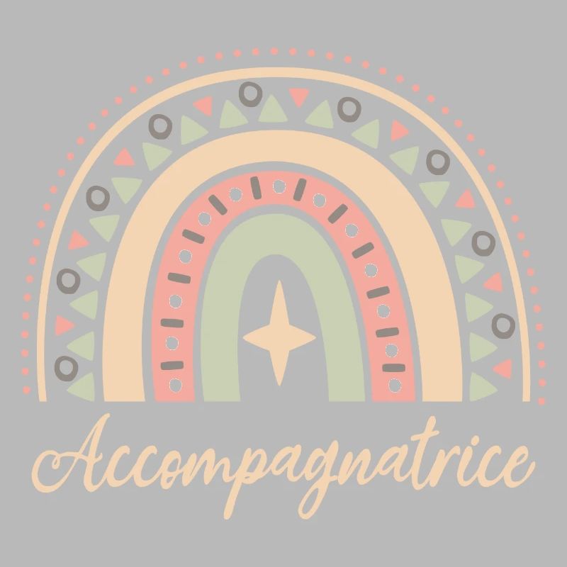 Accompagnatrice. Boho Rainbow accompagnatrice.